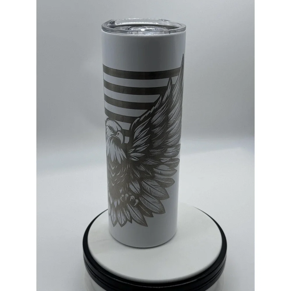 20 oz‎ skinny tumbler eagle/American flag